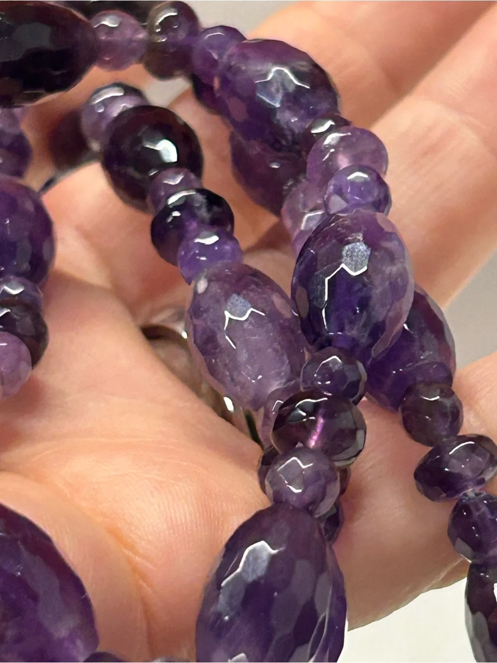 Jay King Desert Rose faceted Amethyst necklace 18”